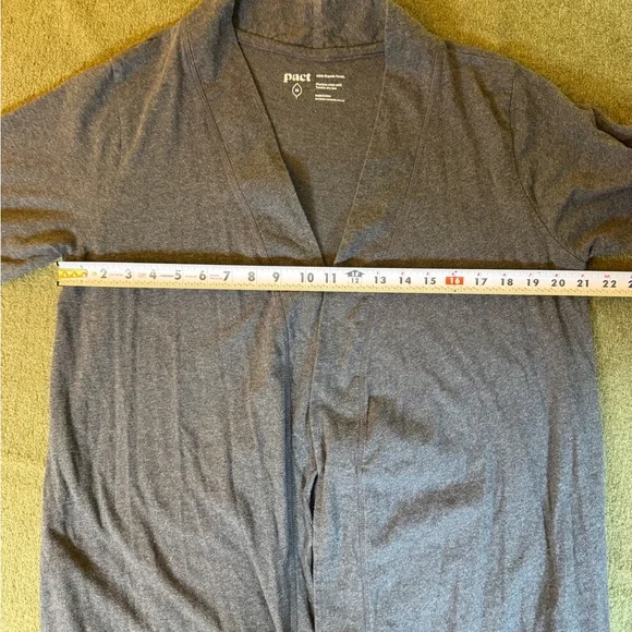 Pact Organic Cotton Bathrobe Gray Tie Waist Medium - Picture 7 of 9